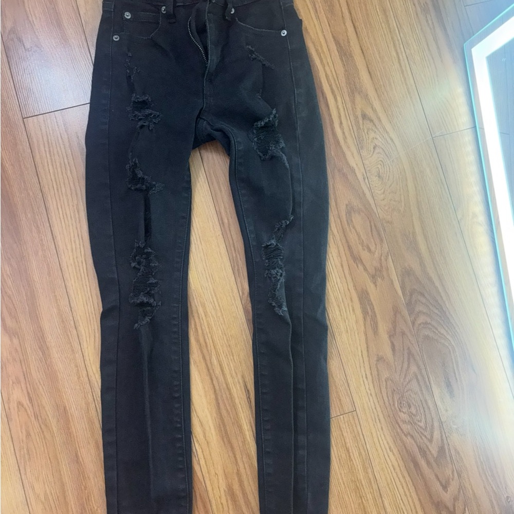 Aeropostale Black Distressed Skinny Jeans